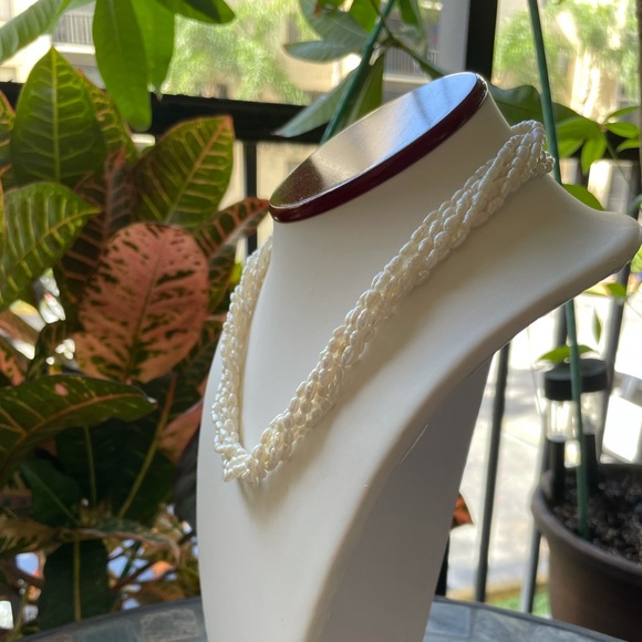 Freshwater Multi-Strand Pearl 14K Gold Plated Necklace - Picture 3 of 10